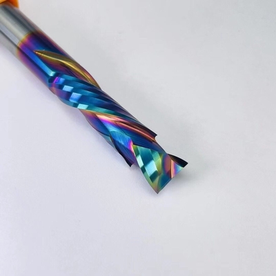 Taglierine di legno di compressione delle flauto dello strumento due di CNC di prezzo all'ingrosso con rivestimento blu nano