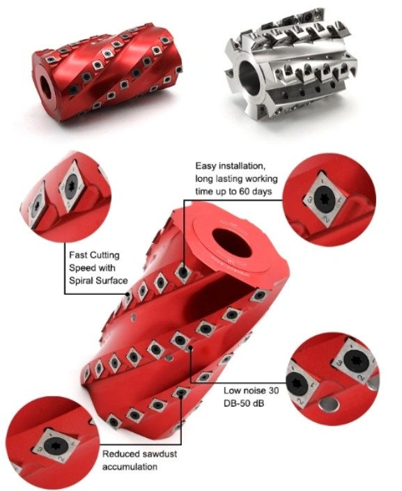 Acciaio di Plum Blossom Type Spiral Cutterhead o materiale della lega di alluminio